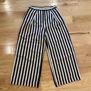 NWT Wide Leg Striped Satin Trousers, Size 12